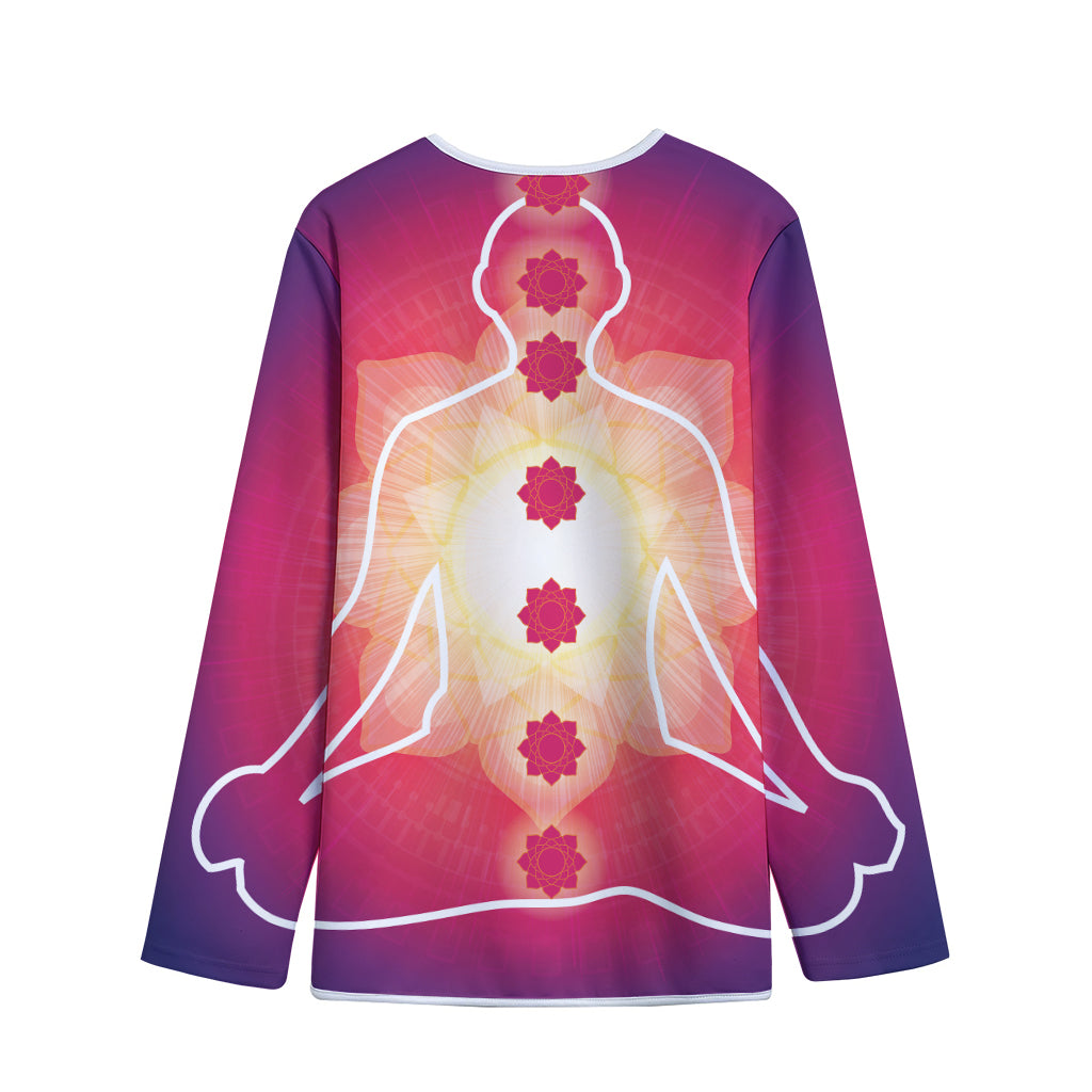 Mandala Chakras Aura Print Long Sleeve Short Coat