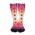 Mandala Chakras Aura Print Long Socks