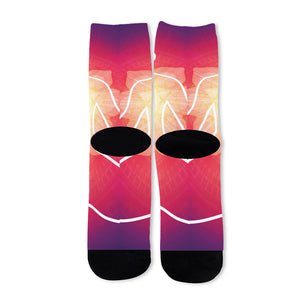 Mandala Chakras Aura Print Long Socks