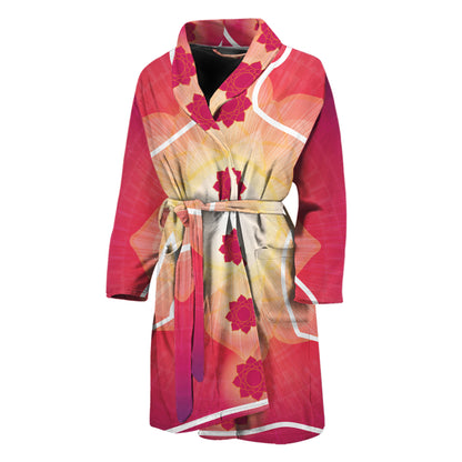 Mandala Chakras Aura Print Men's Bathrobe