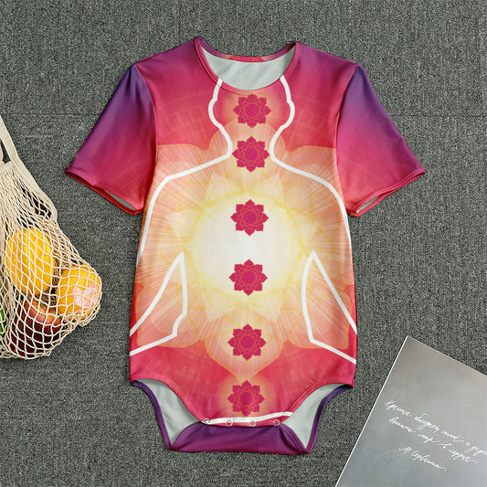 Mandala Chakras Aura Print Men's Bodysuit