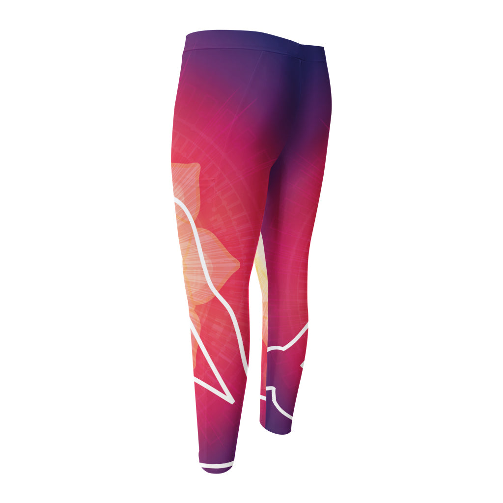 Mandala Chakras Aura Print Men's Compression Pants