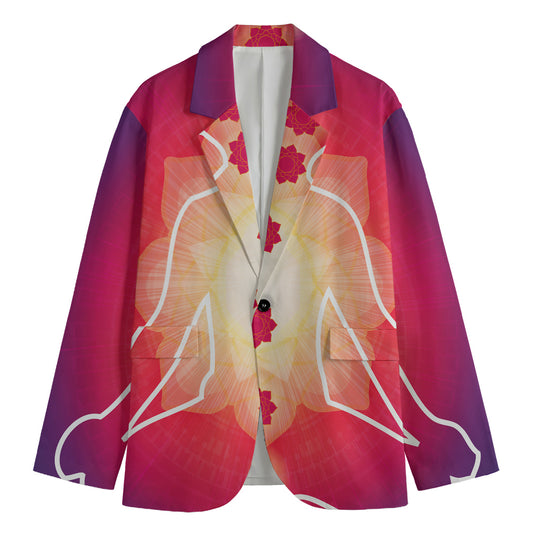 Mandala Chakras Aura Print Men's Cotton Blazer