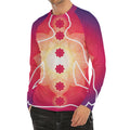 Mandala Chakras Aura Print Men's Long Sleeve Rash Guard