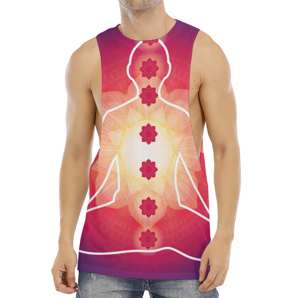 Mandala Chakras Aura Print Men's Muscle Tank Top