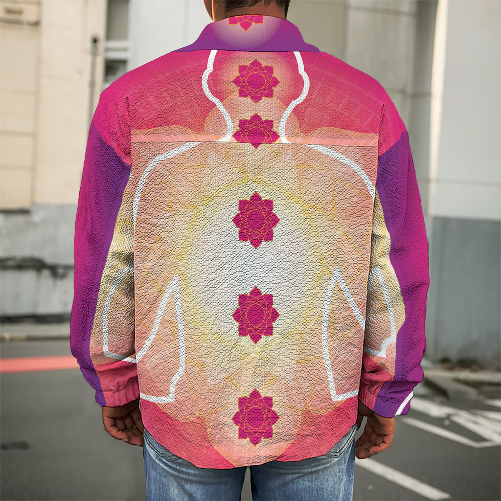 Mandala Chakras Aura Print Men's Shirt Jacket