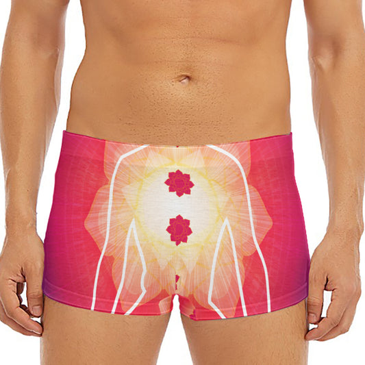 Mandala Chakras Aura Print Men's Short Boxer Briefs
