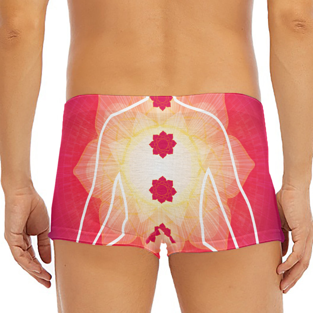 Mandala Chakras Aura Print Men's Short Boxer Briefs
