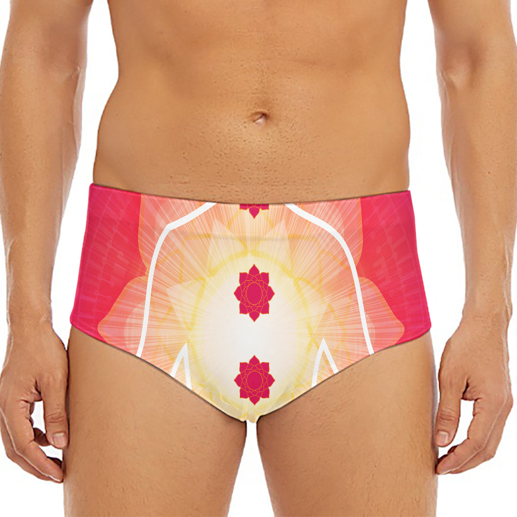 Mandala Chakras Aura Print Men's Triangle Swim Briefs