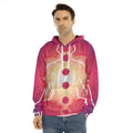 Mandala Chakras Aura Print Men's Velvet Pullover Hoodie