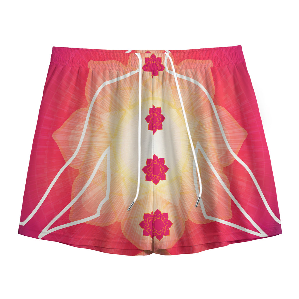 Mandala Chakras Aura Print Mesh Shorts