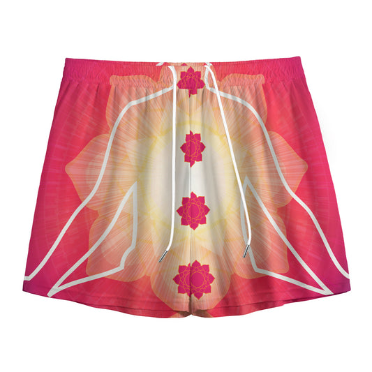 Mandala Chakras Aura Print Mesh Shorts
