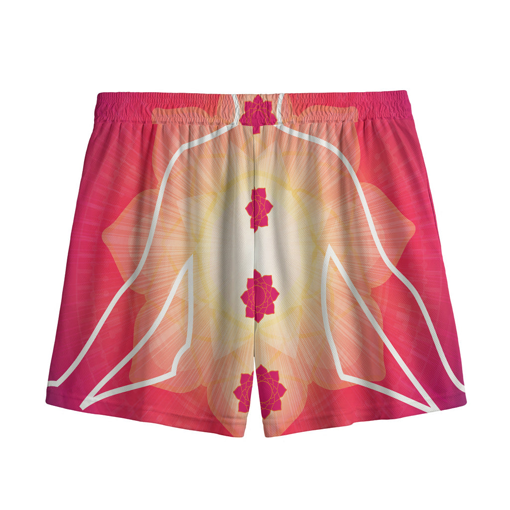 Mandala Chakras Aura Print Mesh Shorts