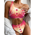 Mandala Chakras Aura Print One Shoulder Bikini Set