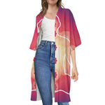 Mandala Chakras Aura Print Open Front Beach Cover Up