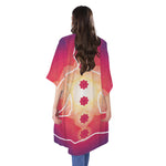Mandala Chakras Aura Print Open Front Beach Cover Up