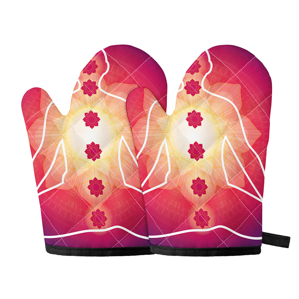 Mandala Chakras Aura Print Oven Mitts