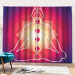 Mandala Chakras Aura Print Pencil Pleat Curtains