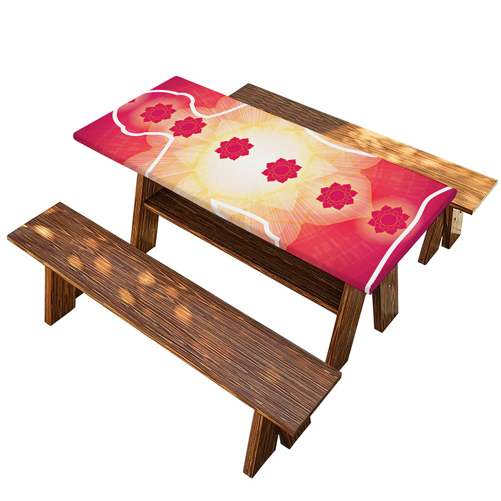 Mandala Chakras Aura Print Picnic Table Cover