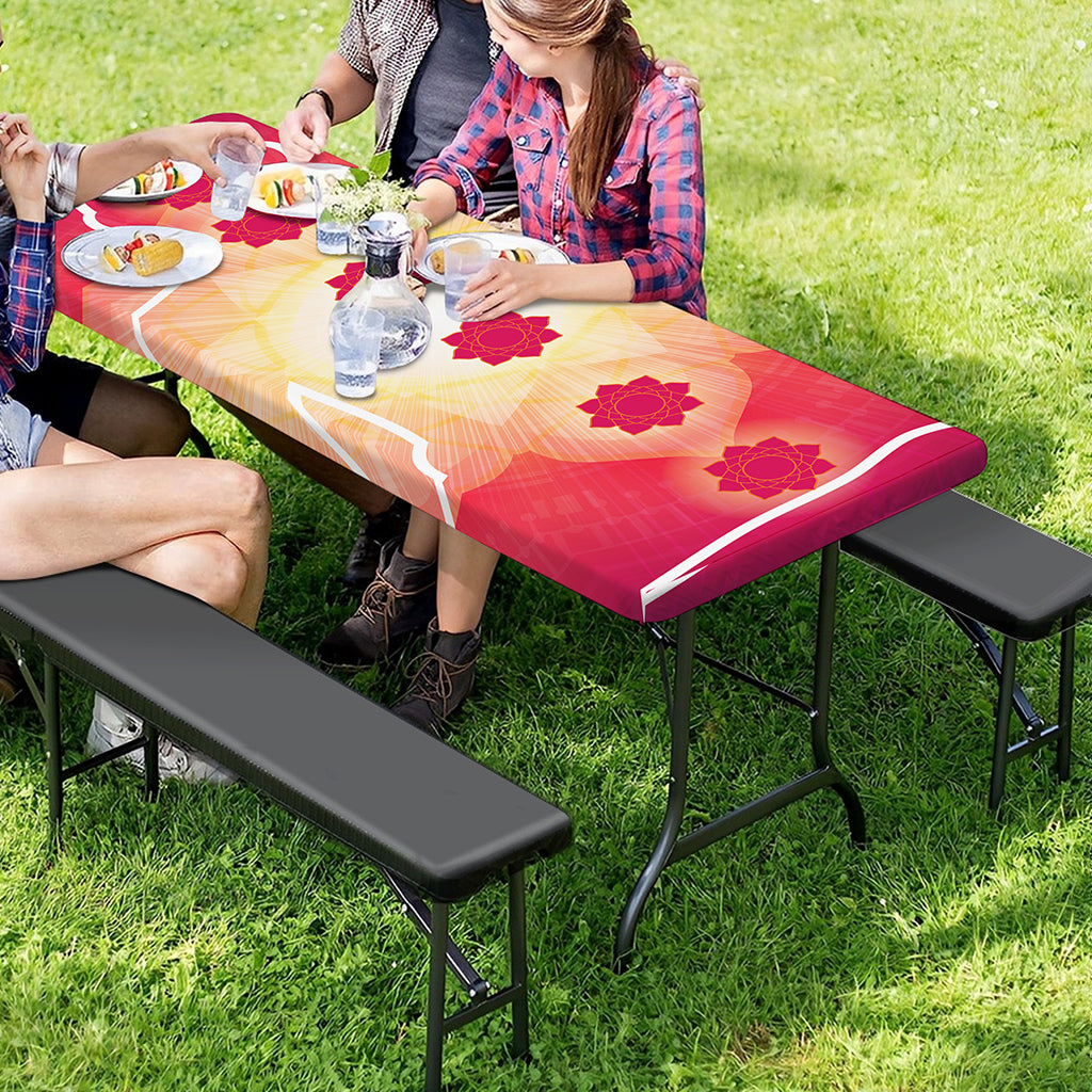 Mandala Chakras Aura Print Picnic Table Cover