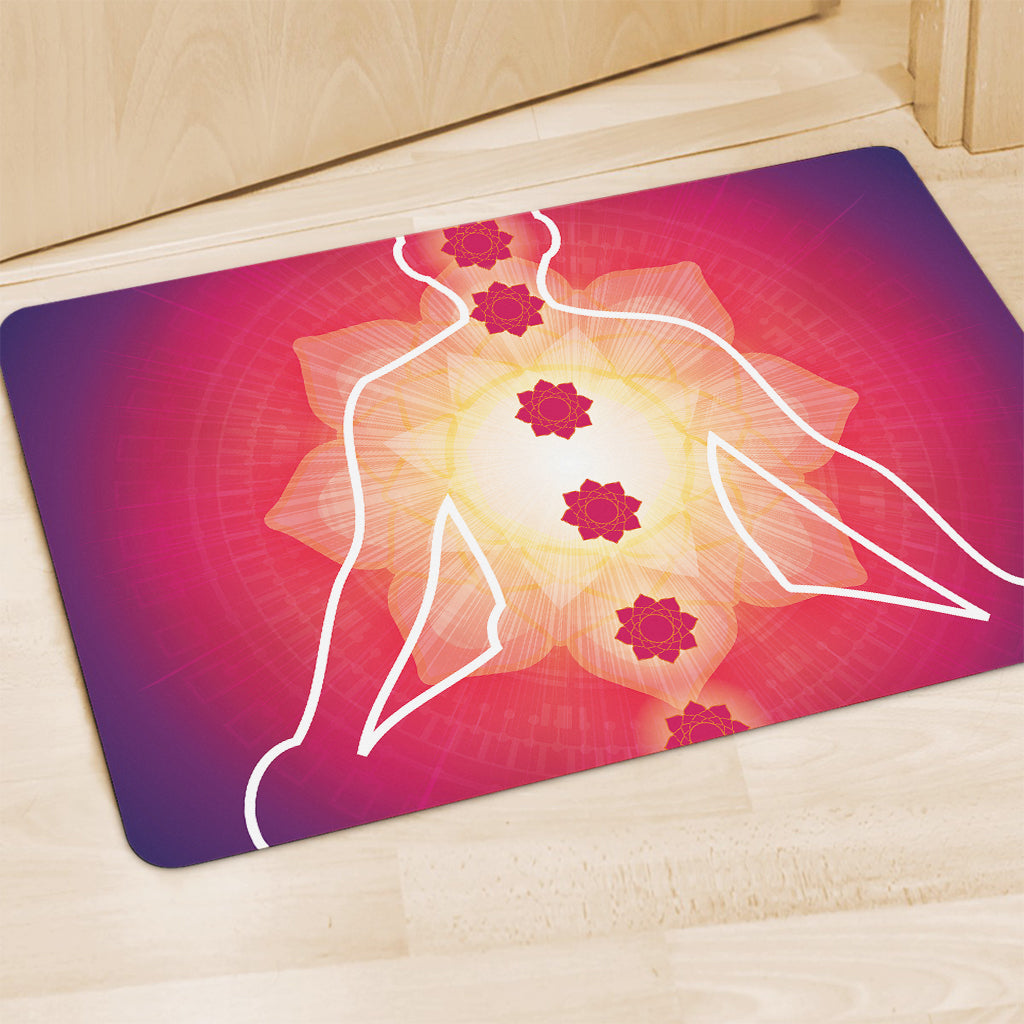 Mandala Chakras Aura Print Polyester Doormat