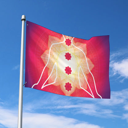 Mandala Chakras Aura Print Polyester Flag