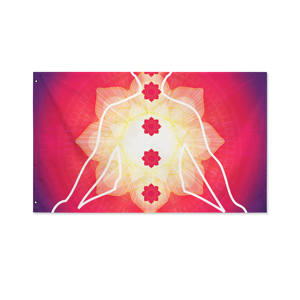 Mandala Chakras Aura Print Polyester Flag