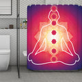 Mandala Chakras Aura Print Polyester Shower Curtain