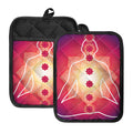 Mandala Chakras Aura Print Pot Holders With Pocket