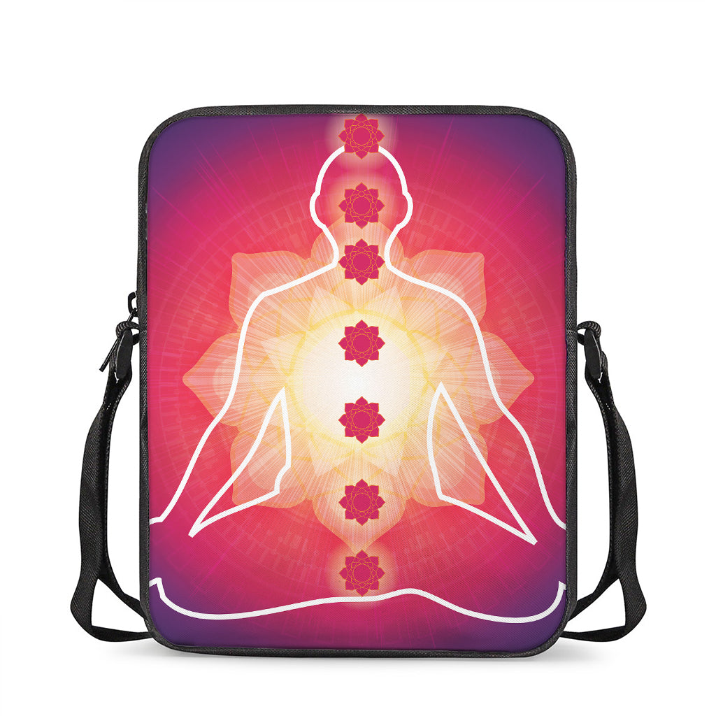 Mandala Chakras Aura Print Rectangular Crossbody Bag