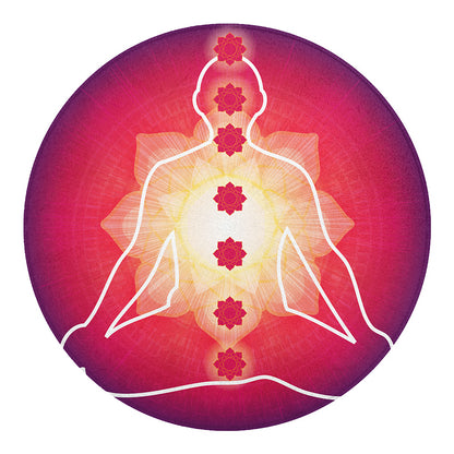 Mandala Chakras Aura Print Round Blanket