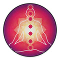 Mandala Chakras Aura Print Round Floor Mat