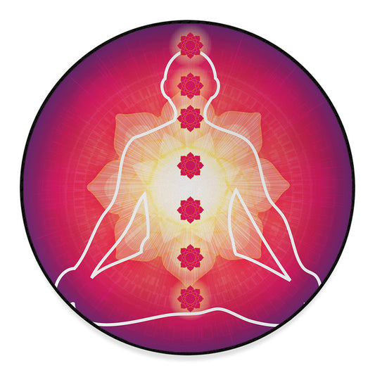 Mandala Chakras Aura Print Round Floor Mat