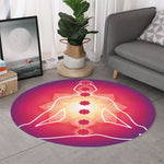 Mandala Chakras Aura Print Round Rug