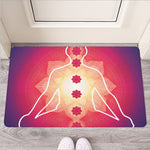 Mandala Chakras Aura Print Rubber Doormat