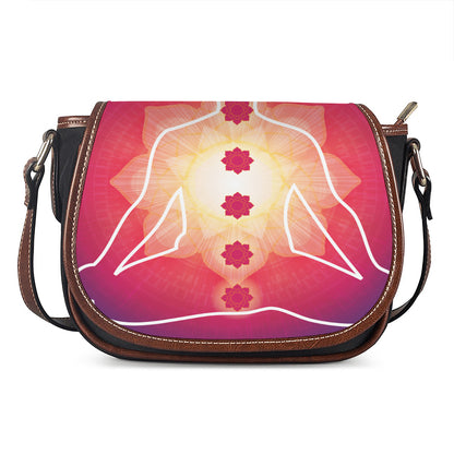 Mandala Chakras Aura Print Saddle Bag