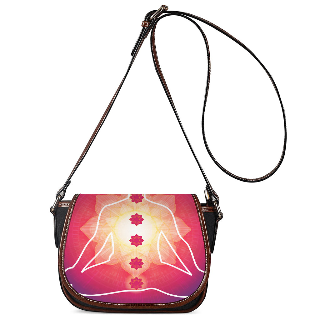 Mandala Chakras Aura Print Saddle Bag
