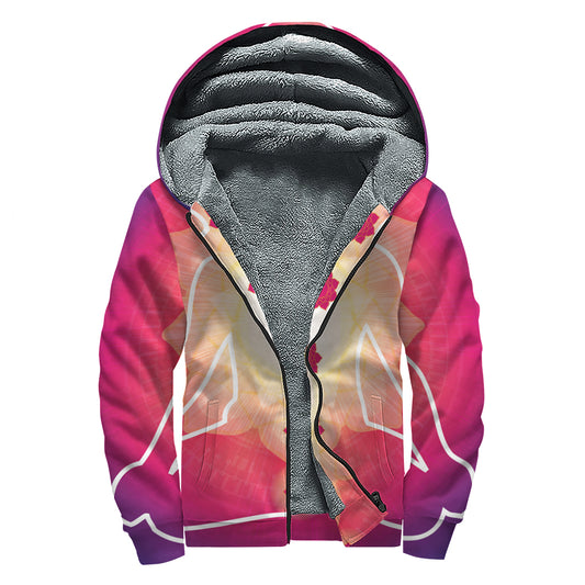 Mandala Chakras Aura Print Sherpa Lined Zip Up Hoodie