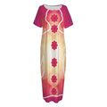 Mandala Chakras Aura Print Short Sleeve Long Nightdress