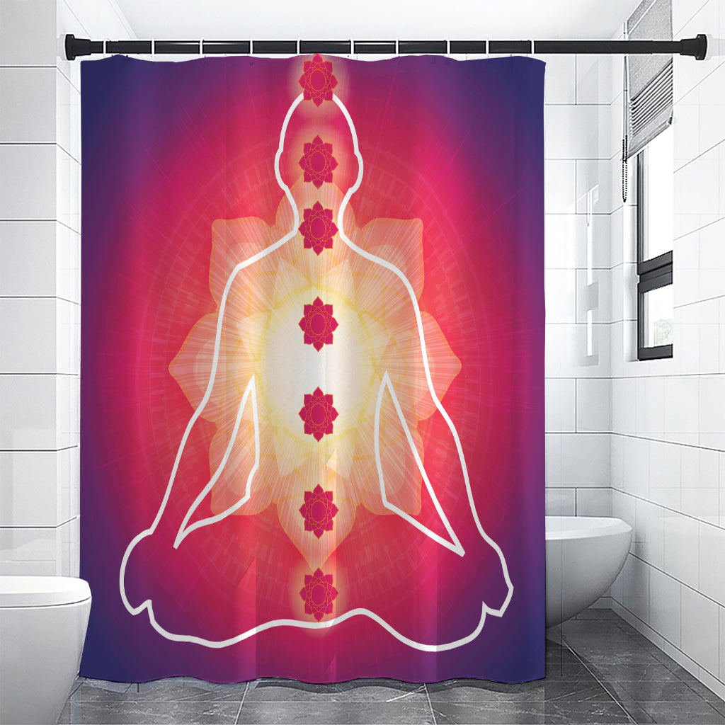 Mandala Chakras Aura Print Shower Curtain