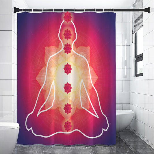 Mandala Chakras Aura Print Shower Curtain