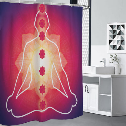 Mandala Chakras Aura Print Shower Curtain