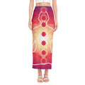 Mandala Chakras Aura Print Side Slit Maxi Skirt