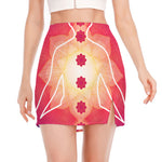 Mandala Chakras Aura Print Side Slit Mini Skirt