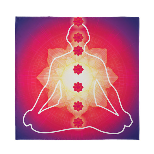 Mandala Chakras Aura Print Silk Bandana