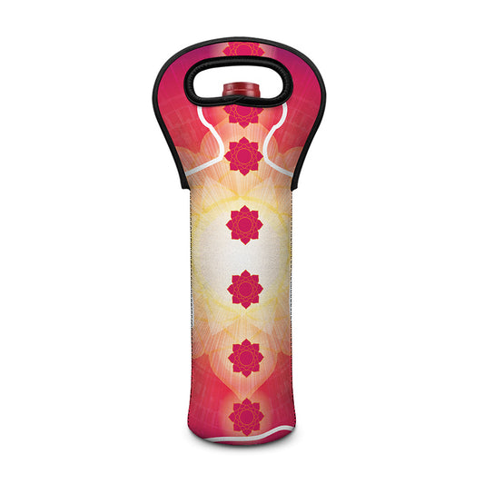 Mandala Chakras Aura Print Single Neoprene Wine Tote