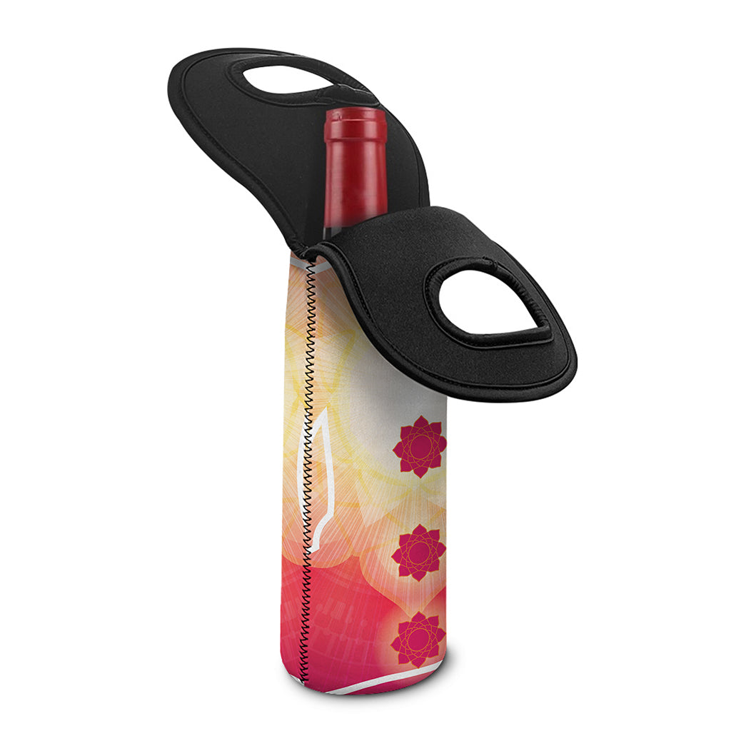 Mandala Chakras Aura Print Single Neoprene Wine Tote