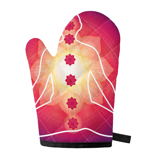 Mandala Chakras Aura Print Single Oven Mitt