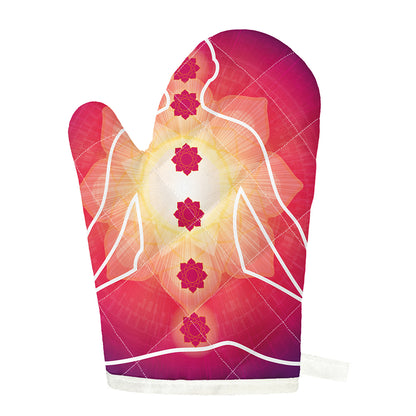 Mandala Chakras Aura Print Single Oven Mitt