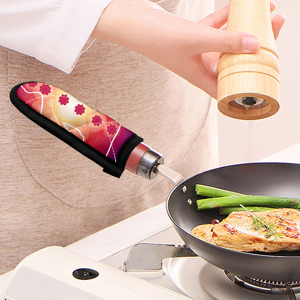 Mandala Chakras Aura Print Skillet Handle Cover
